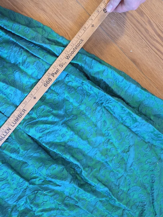 Vintage 1950s RAPPI Emerald Green Floral Brocade Gown - Rare 25" Wasp Waist - Picture 12 of 16